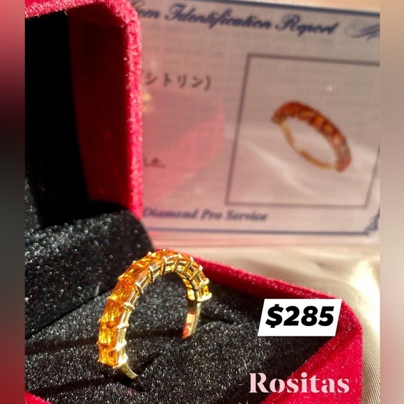 Natural Garnet , Cetrine, and peridot. 18K Gold, 100% pawnable with Certificates - Picture 2 of 4